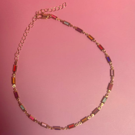 Sofija Kaleidoscope Crystal Link Necklace