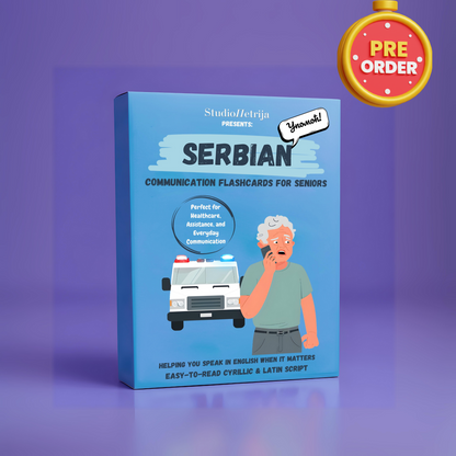 Serbian Communication Flashcards for Seniors |  PRE-ORDER FOR MARCH 2025